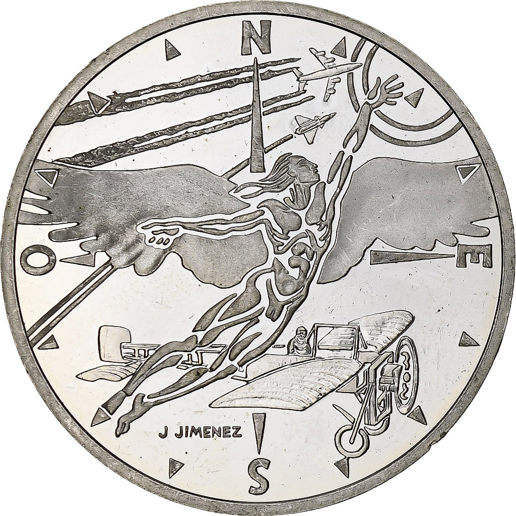 Francia, 10 Francs, Conquête de l'air, 2000, Monnaie de Paris, BE, Argento