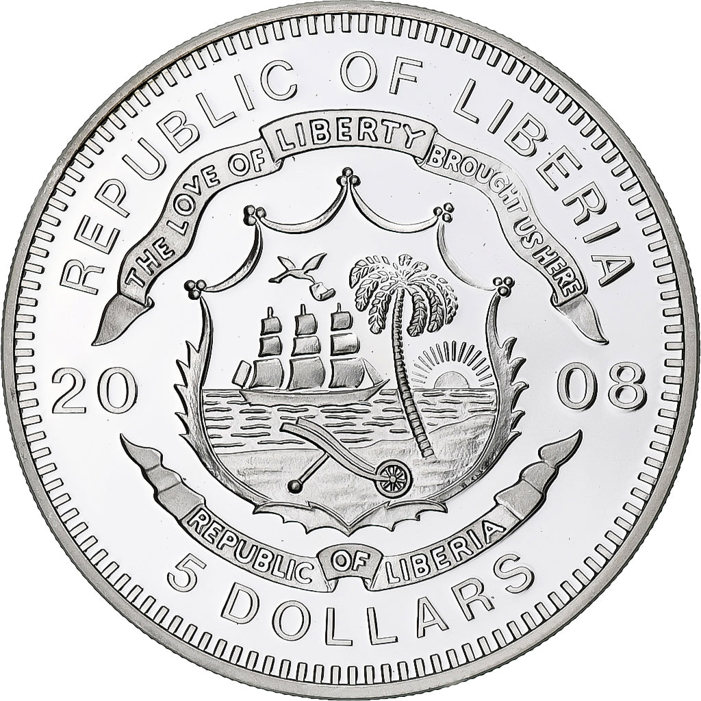 Libéria, 5 Dollars, Tanks of WWII, Type 95 HA GO, 2008, Proof, Colorized