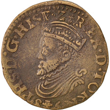 Belgium, Liard, 1585, Tournai, VF(30-35), Copper, 4.91
