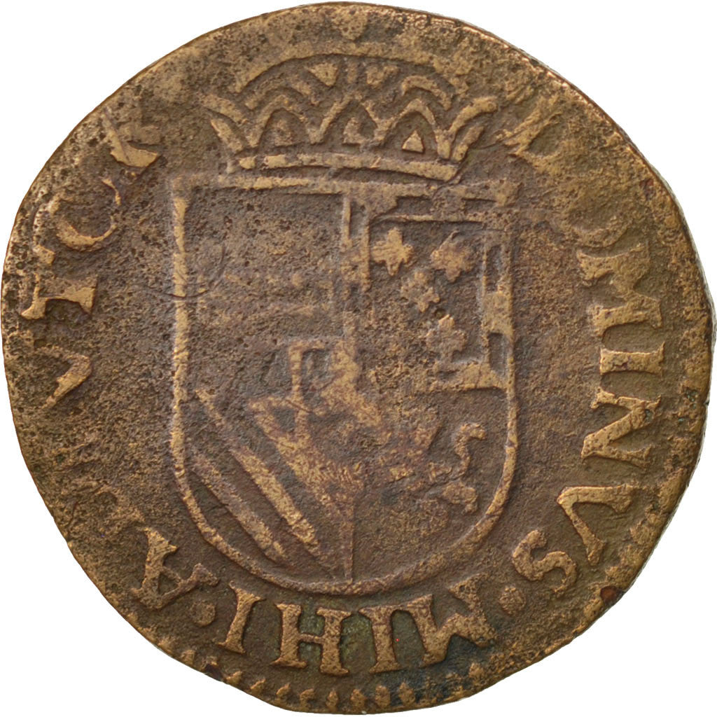 Belgium, Liard, 1585, Tournai, VF(30-35), Copper, 4.91