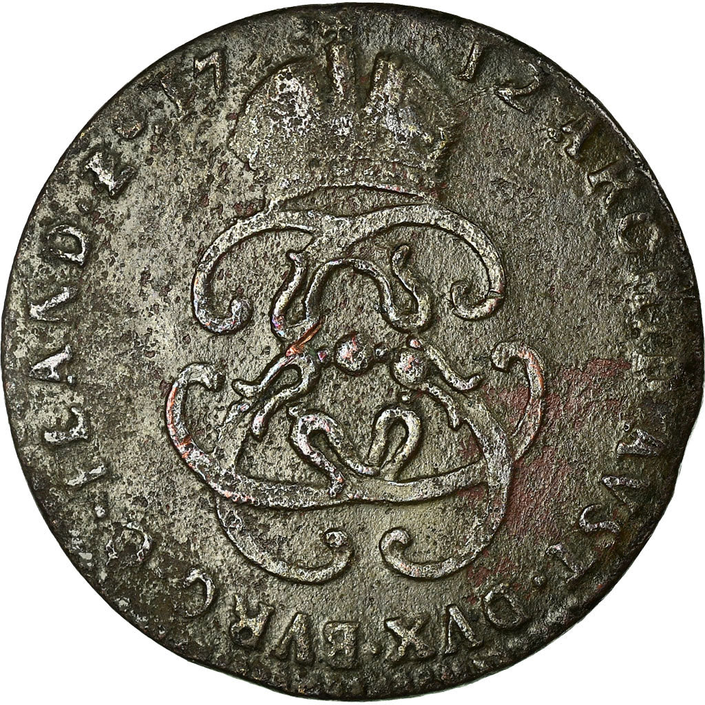 Coin, Belgium, Liard, 1712, Bruges, EF(40-45), Copper