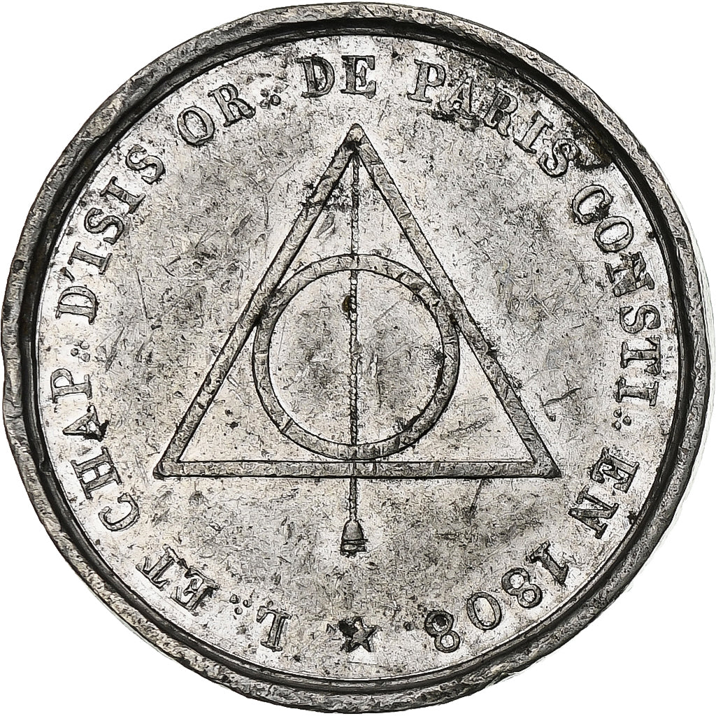 Francia, ficha, Franc-Maçonnerie, Isis, 1808, BB, Zinco, Labouret:263