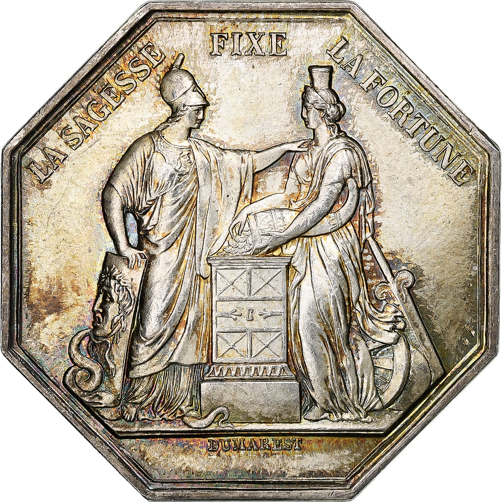 France, Token, Banque de France, An VIII, MS(63), Silver, Jacqmin:11a