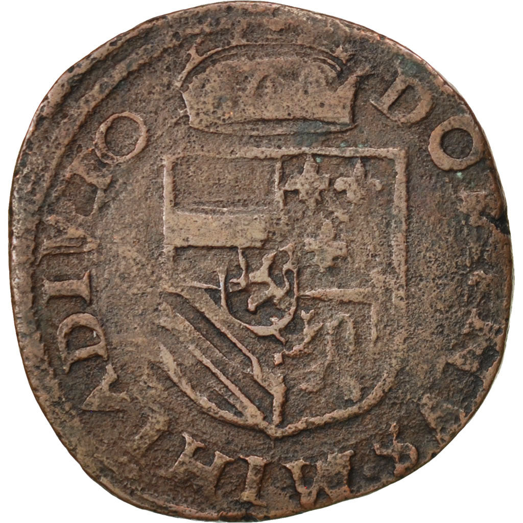 Belgium, Liard, 1593, Bois-Le-Duc, VF(20-25), Copper, 4.82