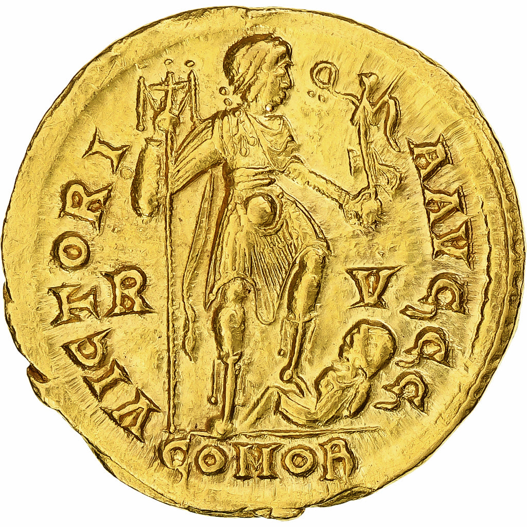 Honorius, Solidus, 402-406, Ravenna, Goud, PR+, RIC:1287