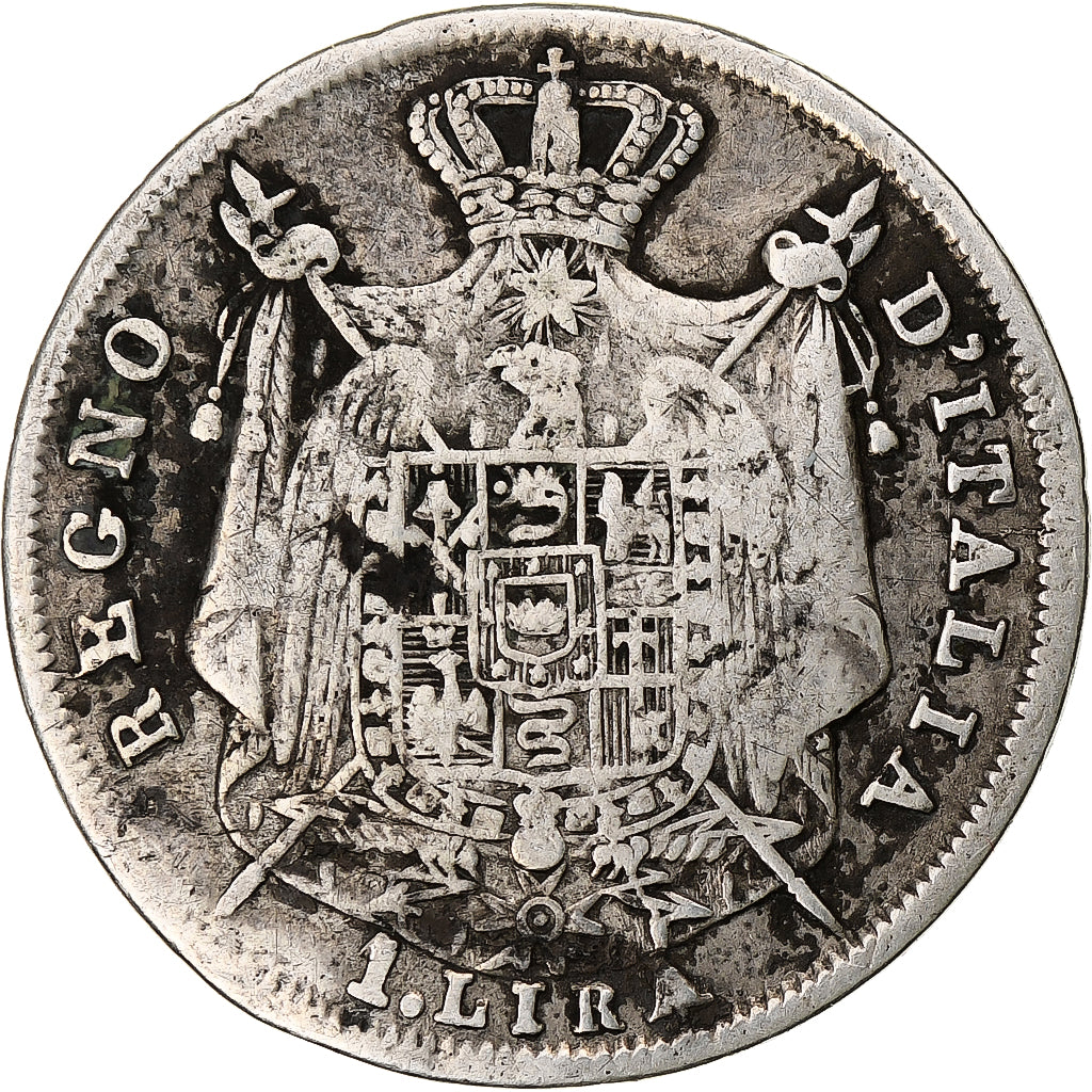 Kingdom of Italy, Napoleon I, Lira, 1812, Milan, Silver, VF(20-25)