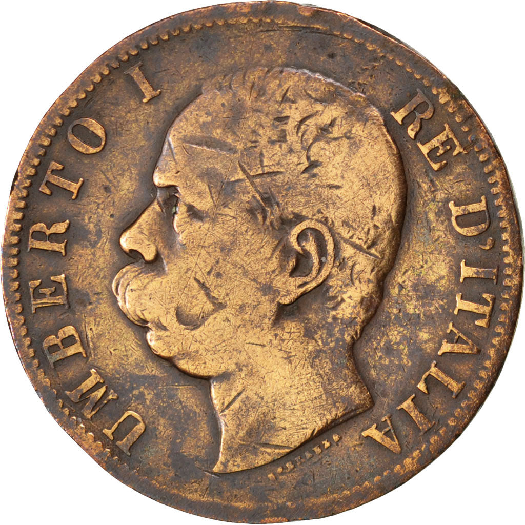 Coin, Italy, Umberto I, 10 Centesimi, 1893, Birmingham, VF(20-25), Copper