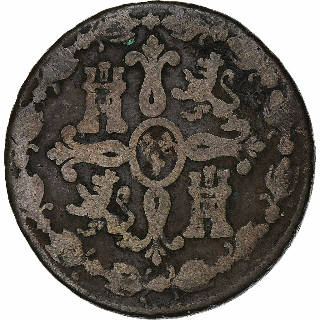 Spain, Ferdinand VII, 8 Maravedis, 1818, Segovia, Copper, VF(20-25)