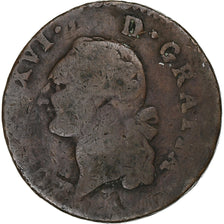 France, Louis XVI, Sol, 1790, Bordeaux, Copper, VF(20-25), Gadoury:350, KM:578.8