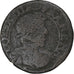 França, Louis XIII, Double Tournois, 1637, Cobre, F(12-15), Gadoury:11