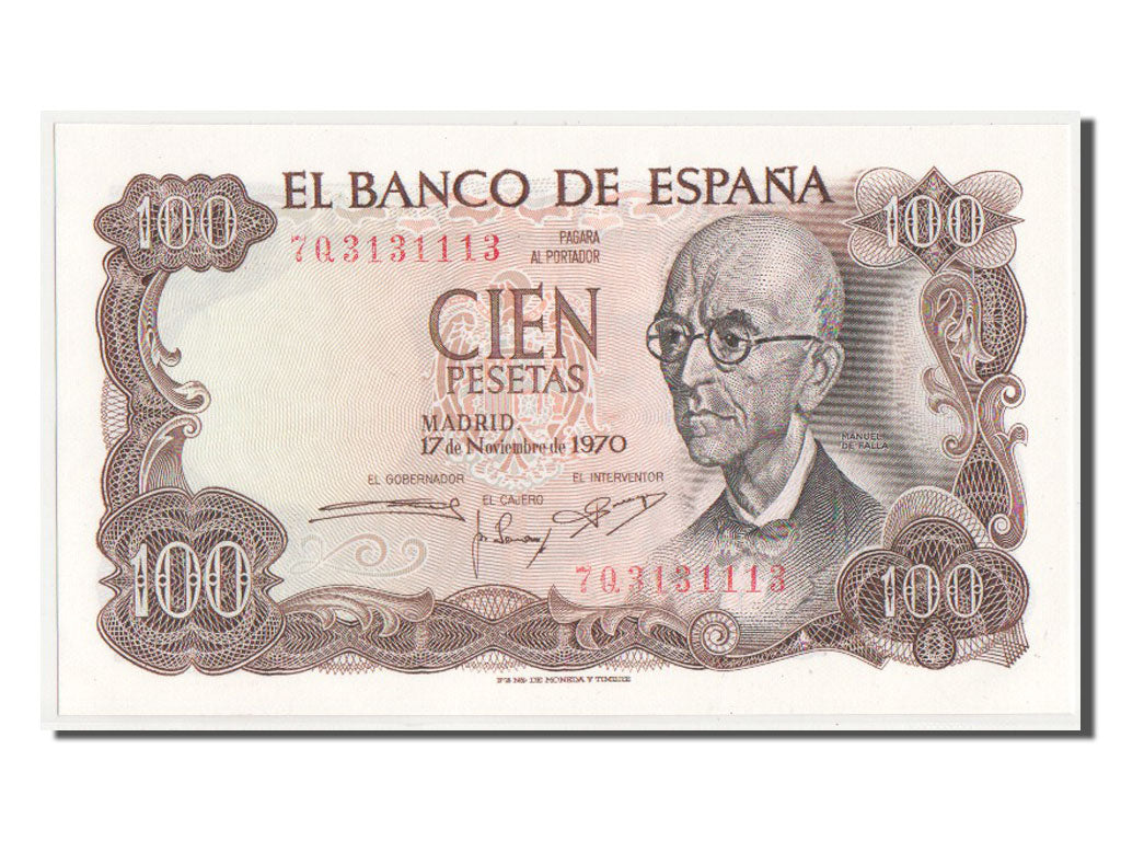 Spain, 100 Pesetas, 1970, KM #152a, UNC(64), 7Q3131113