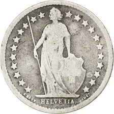 SWITZERLAND, 1/2 Franc, 1877, Bern, KM #23, VF(20-25), Silver, 18.2, 2.31