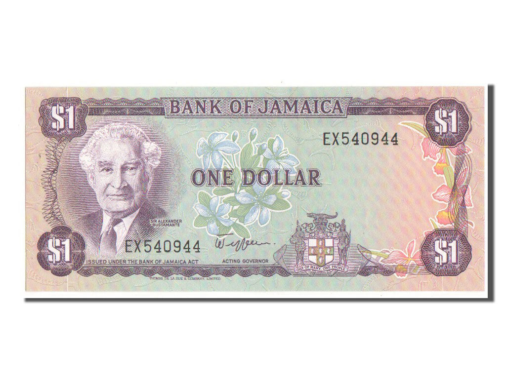 Jamaica, 1 Dollar, KM #64a, UNC(63), EX540944