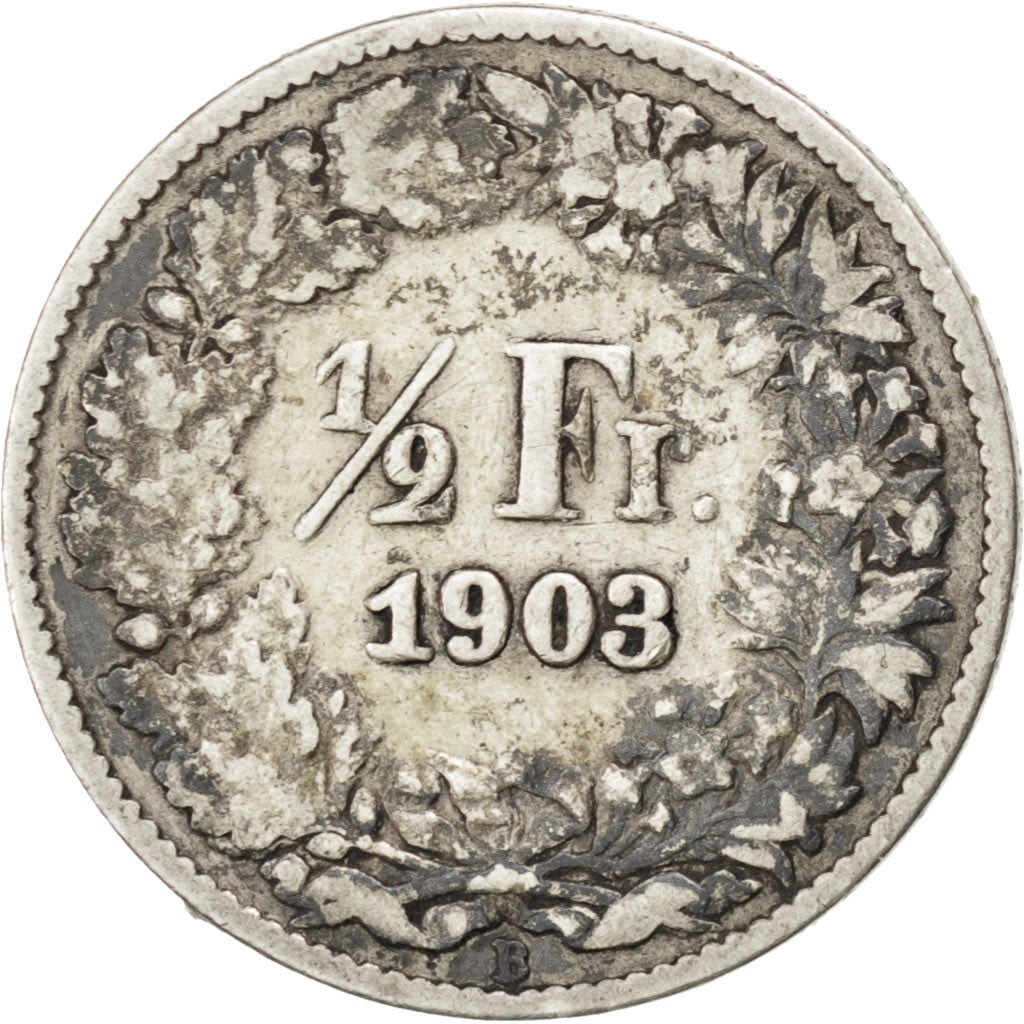 Coin, Switzerland, 1/2 Franc, 1903, Bern, VF(30-35), Silver, KM:23