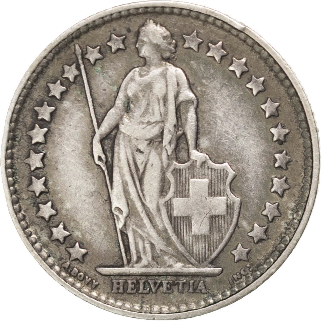 Svizzera, 1/2 Franc, 1908, Bern, BB, Argento, KM:23