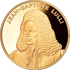 Francia, medalla, Jean-Baptiste Lulli, La France du Roi Soleil, SC, Oro vermeil