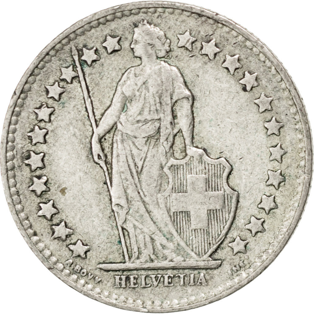 Coin, Switzerland, 1/2 Franc, 1944, Bern, EF(40-45), Silver, KM:23