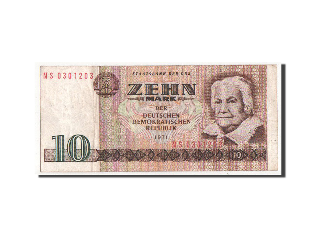 Banknote, Germany - Democratic Republic, 10 Mark, 1971, EF(40-45)