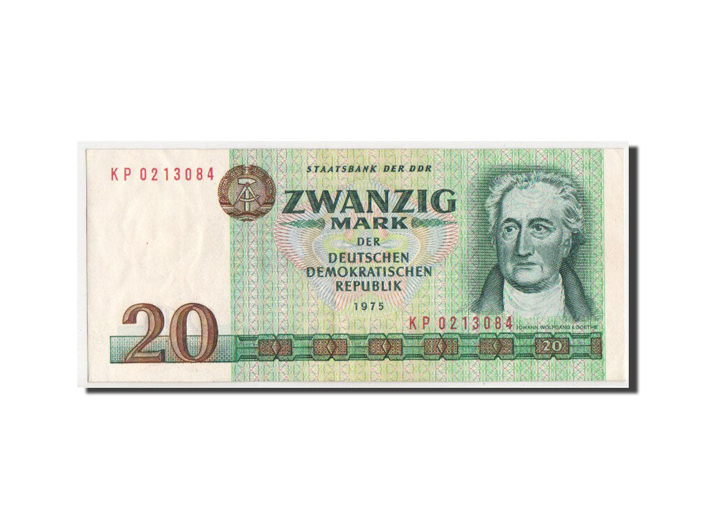 Billete, 20 Mark, 1975, República Democrática Alemana, MBC+