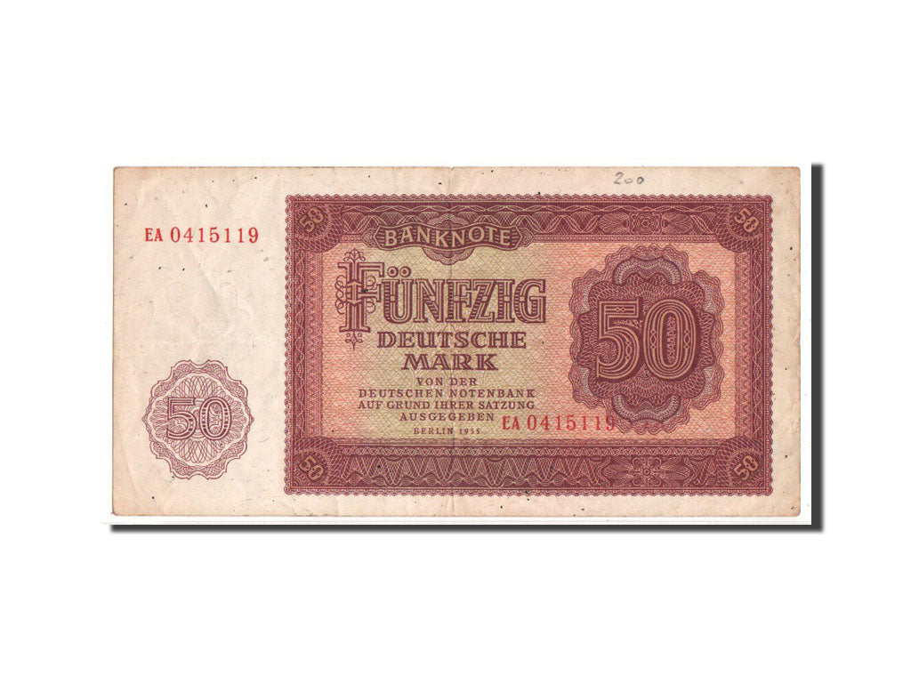 Billete, 50 Deutsche Mark, 1955, República Democrática Alemana, MBC