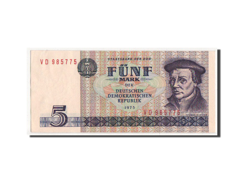 Billete, 5 Mark, 1975, República Democrática Alemana, EBC