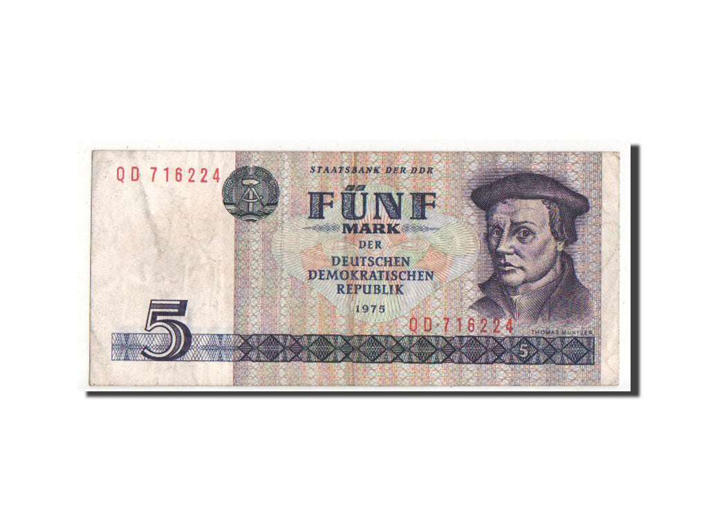 Biljet, Duitse Democratische Republiek, 5 Mark, 1975, TTB