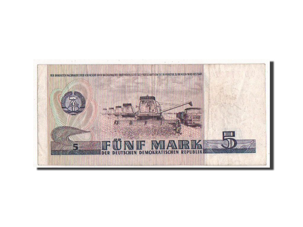 Biljet, Duitse Democratische Republiek, 5 Mark, 1975, TTB