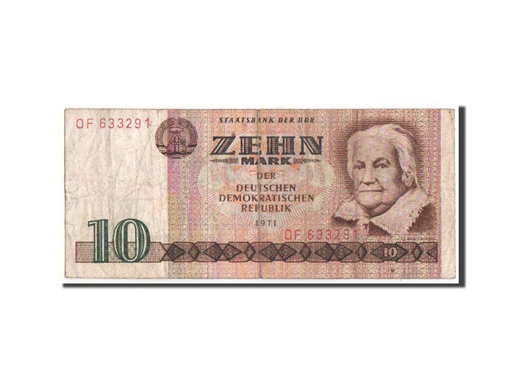 Billete, 10 Mark, 1971, República Democrática Alemana, BC