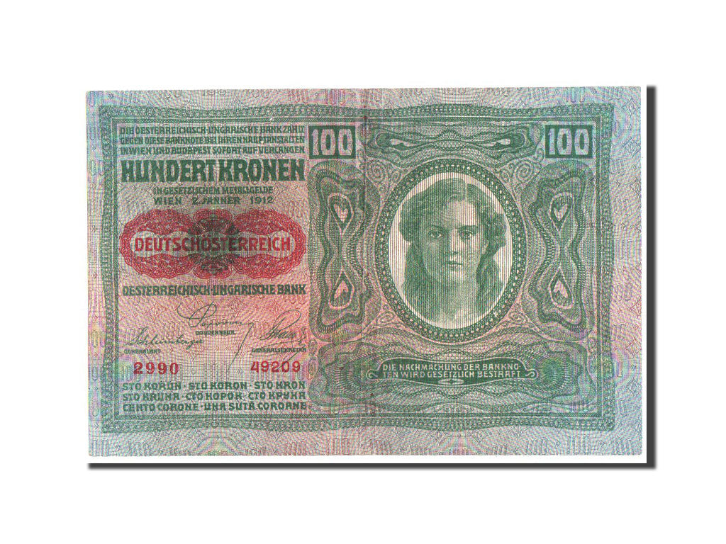 Austria, 100 Kronen, 1912, KM #12, AU(50-53)