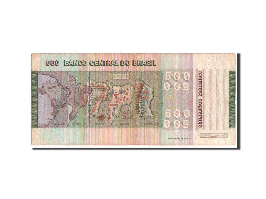 Brazil, 500 Cruzeiros, KM #196Aa, AU(50-53), B01047096534