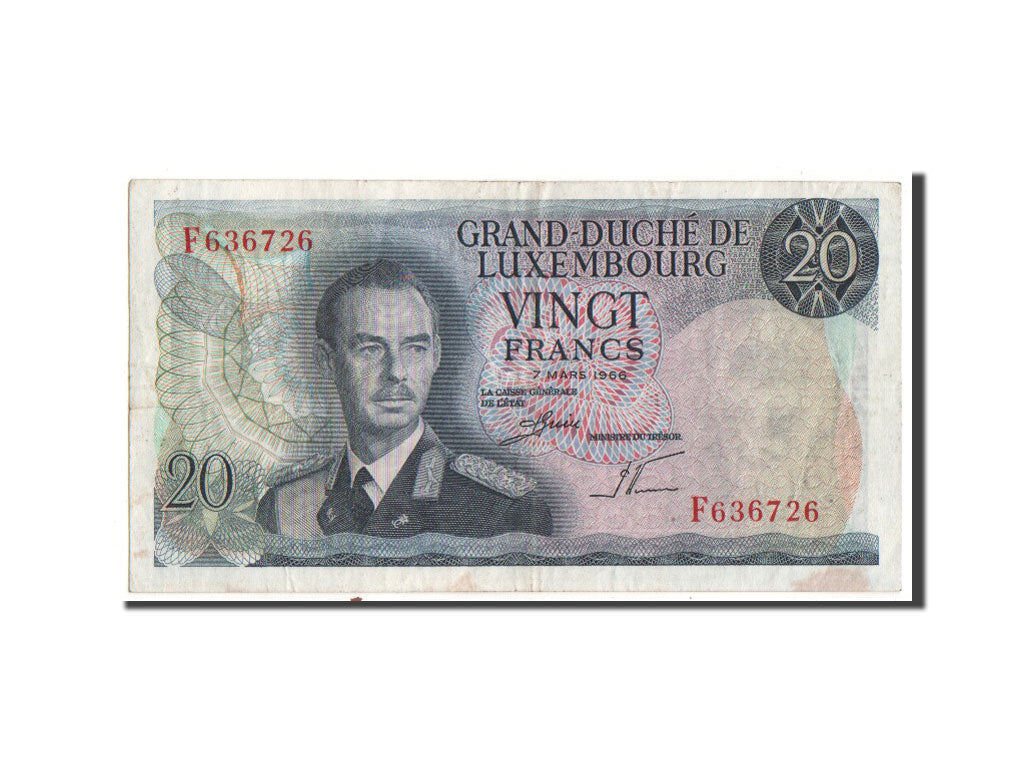Luxembourg, 20 Francs, 1966, KM #54a, VF(30-35), F636726