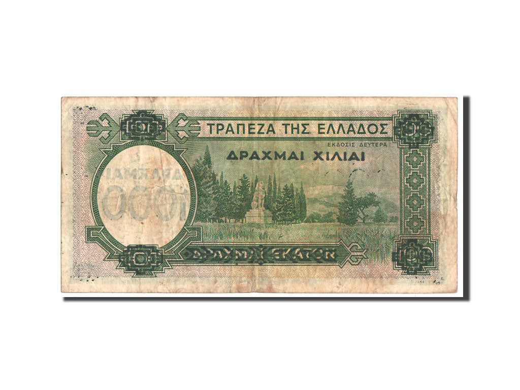 Banknote, Greece, 1000 Drachmai on 100 Drachmai, 1939, VF(30-35)