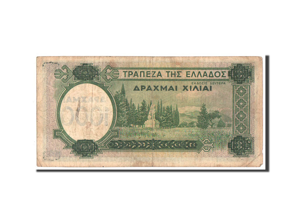 Banknote, Greece, 1000 Drachmai on 100 Drachmai, 1939, VF(30-35)