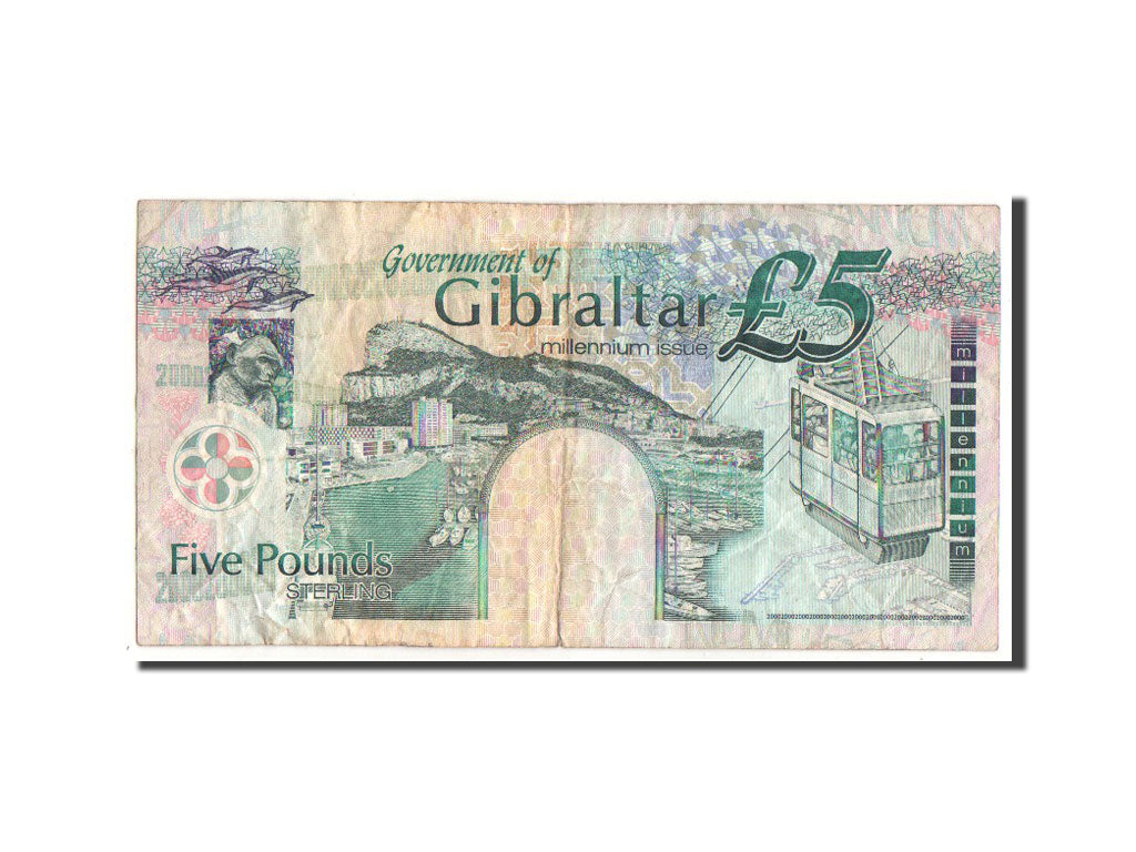 Gibraltar, 5 Pounds, 2000, VF(30-35), MM050243