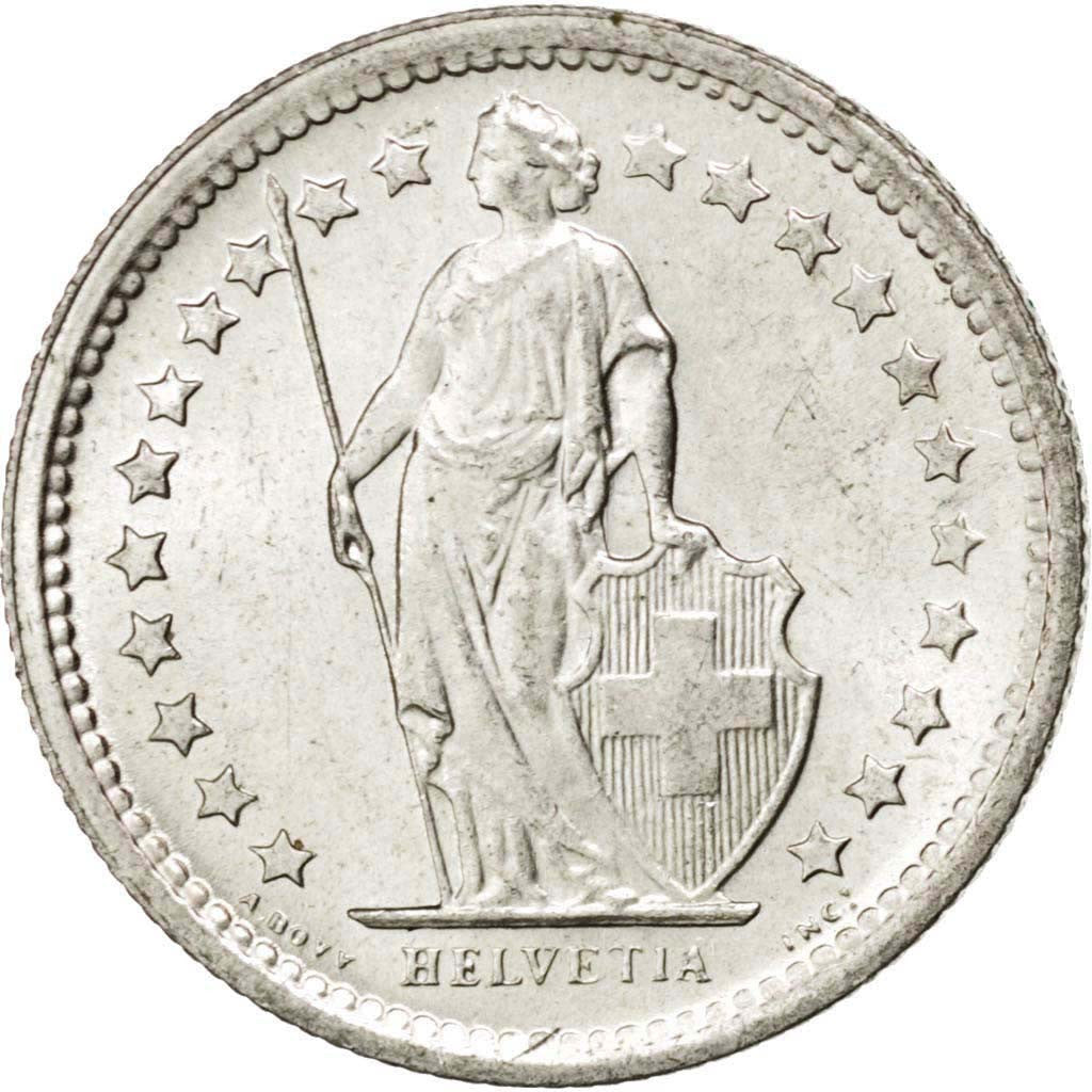 Coin, Switzerland, 1/2 Franc, 1967, Bern, MS(63), Silver, KM:23