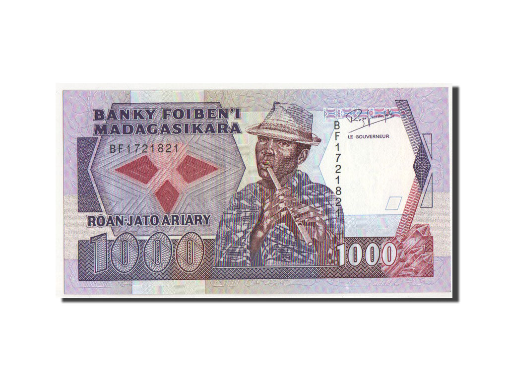Madagascar, 1000 Francs = 200 Ariary, KM #72b, UNC(63), BF1721821