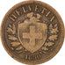 SWITZERLAND, 2 Rappen, 1850, Paris, KM #4.1, VF(20-25), Bronze, 20, 2.37