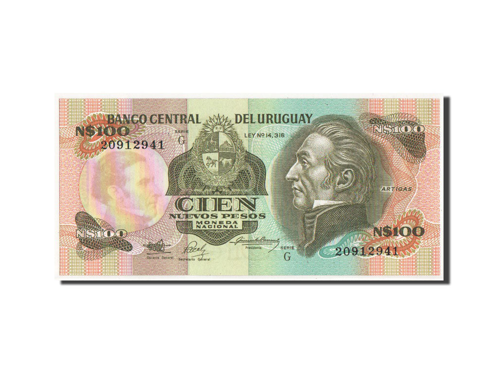 Banknote, Uruguay, 100 Nuevos Pesos, UNC(65-70)