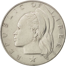 LIBERIA, Dollar, 1968, KM #18a.2, AU(50-53), Copper-Nickel, 34, 20.74