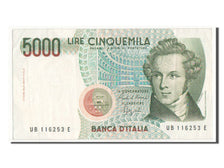 Italy, 5000 Lire, 1985, KM #111b, AU(50-53), UB116253E