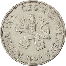 CZECHOSLOVAKIA, 5 Korun, 1938, KM #11a, AU(55-58), Nickel, 27, 8.04