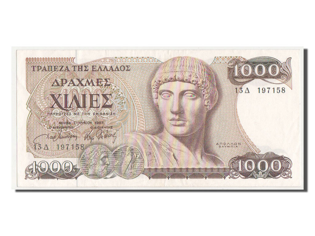 Greece, 1000 Drachmaes, 1987, KM #202a, AU(50-53), 13197158