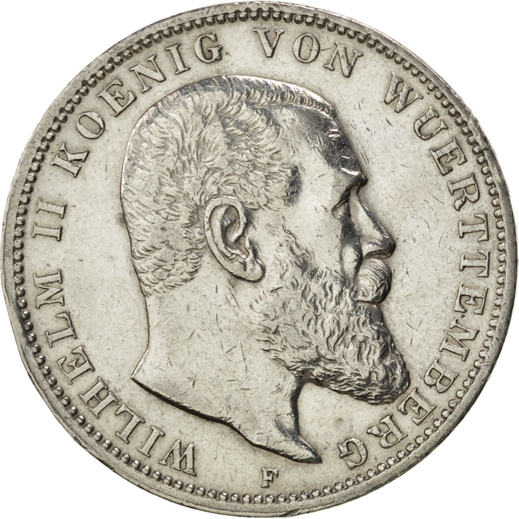 Coin, German States, WURTTEMBERG, Wilhelm II, 3 Mark, 1911, Freudenstadt