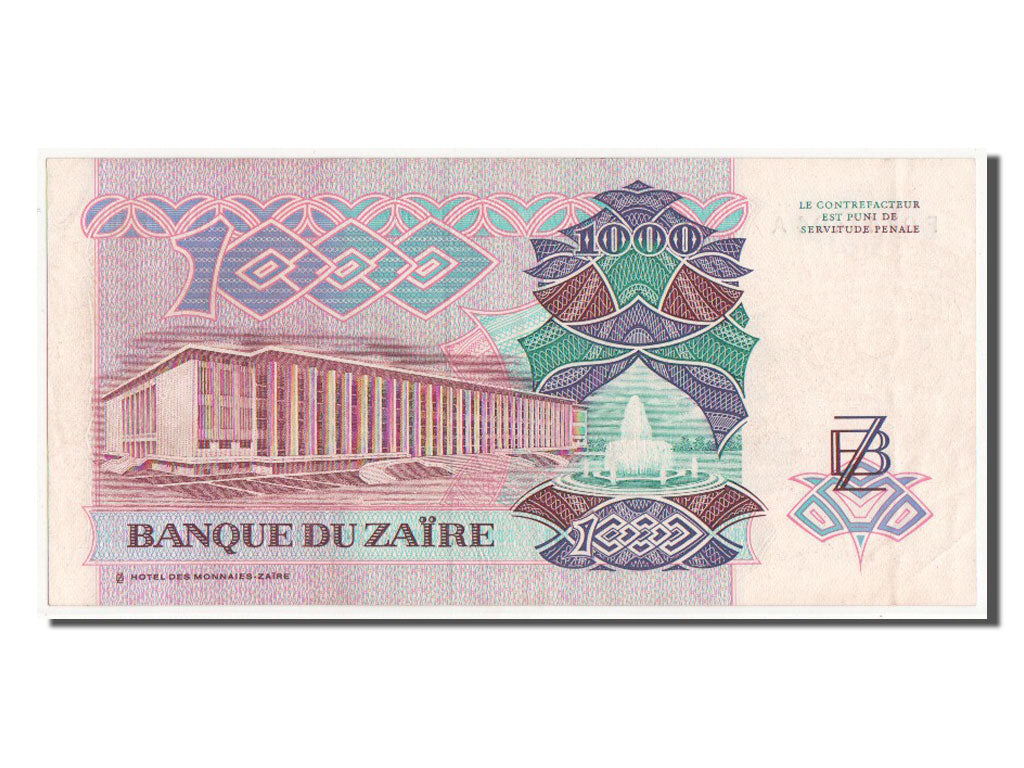 Zaïre, 1000 Zaïres, 1989, KM #35a, UNC(60-62), F0741494A