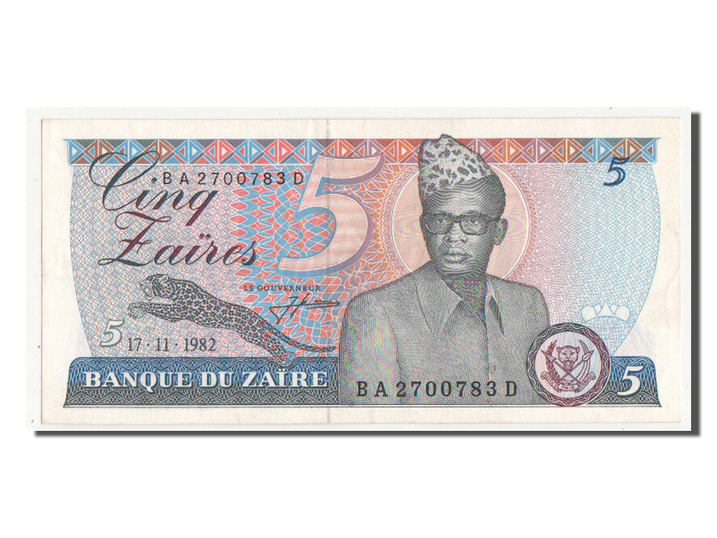 Zaïre, 5 Zaïres, 1982, KM #26a, UNC(64), BA2700783D