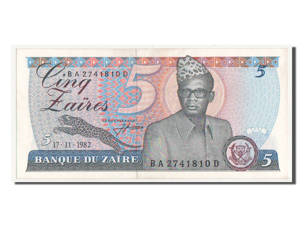 Billete, 5 Zaïres, 1982, Zaire, SC+