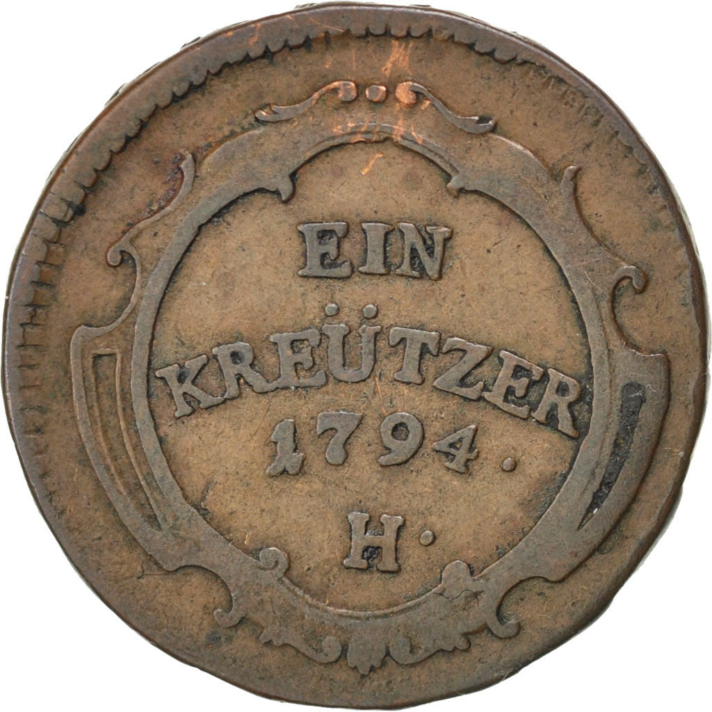 Coin, German States, FURTHER AUSTRIA, Franz II, Kreutzer, 1794, G, VF(30-35)