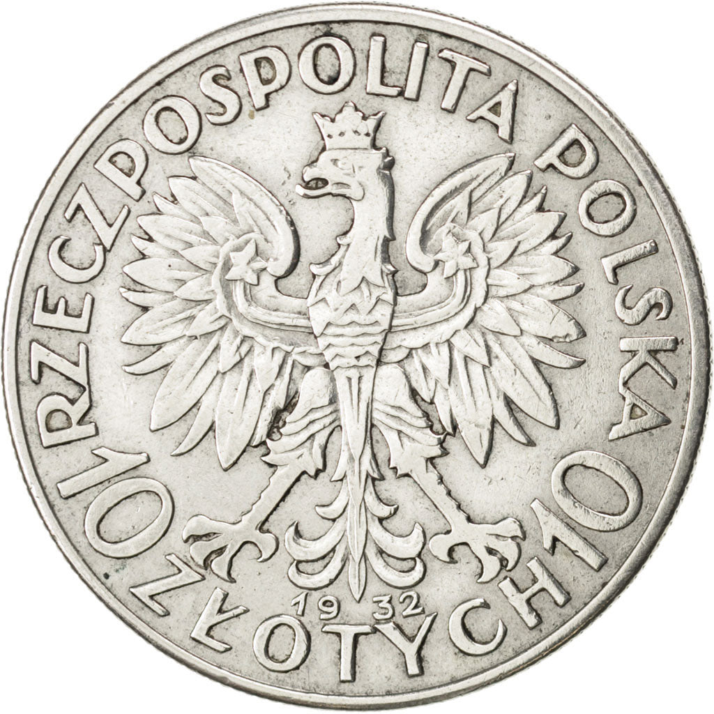 Pologne, 10 Zlotych, 1932, Londres, KM 22