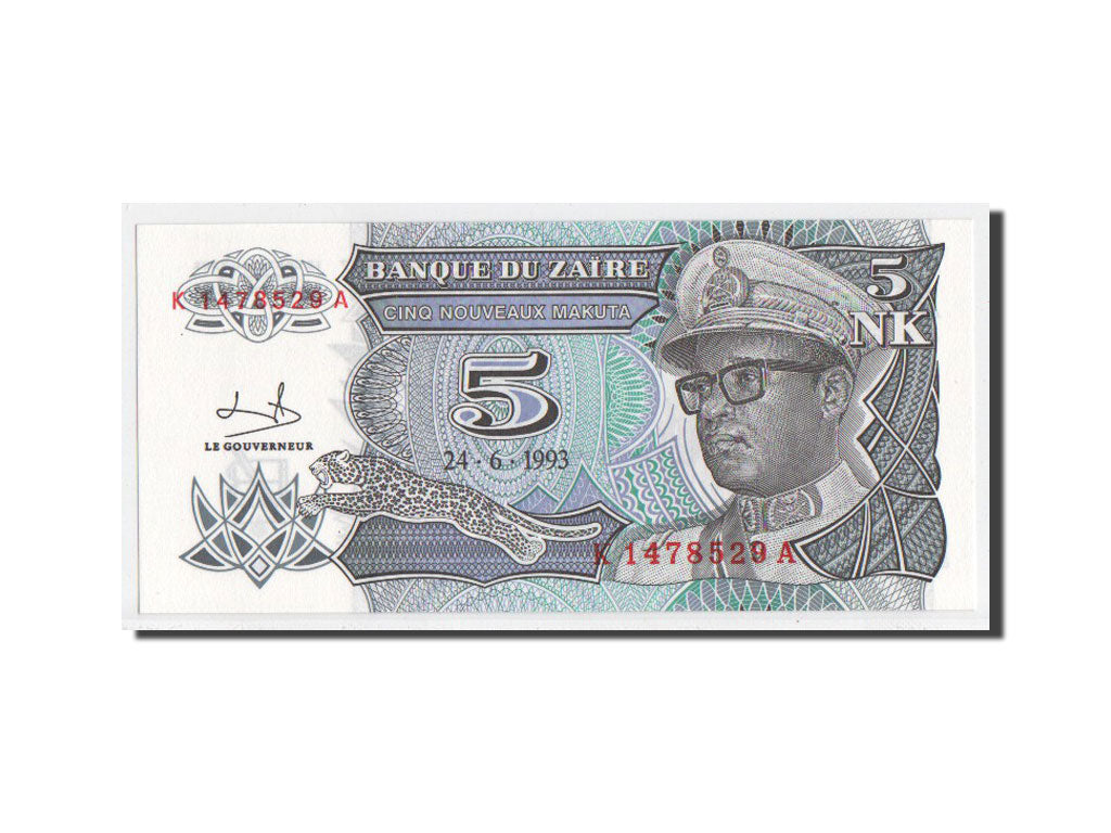 Banknote, Zaire, 5 Nouveaux Makuta, 1993, UNC(64)