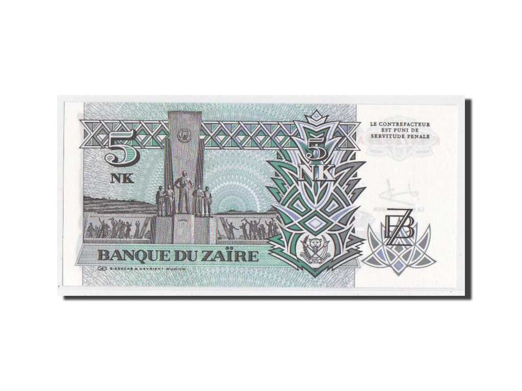 Banknote, Zaire, 5 Nouveaux Makuta, 1993, UNC(64)